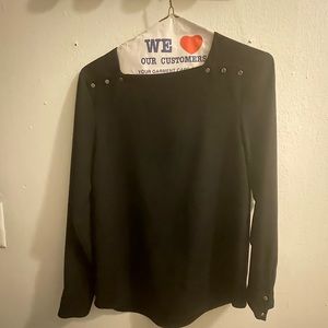 Zara Black Blouse with Gold studs